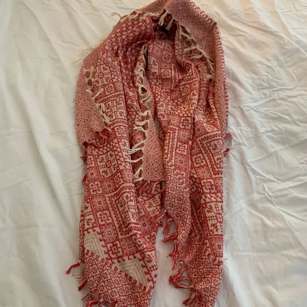 Madewell Red Patterned Scarf